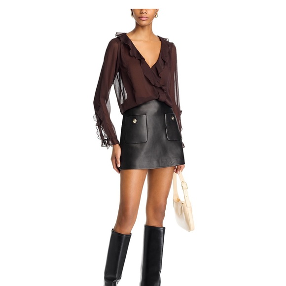 Lucy Paris Women’s V-Neck Ruffle Blouse - Picture 6 of 12